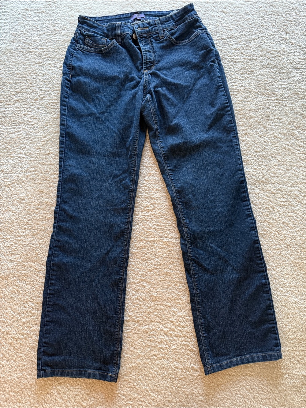NYDJ Women's Dark Blue Straight-Leg Jeans